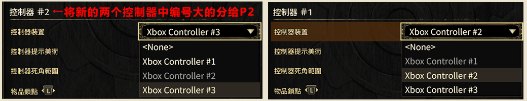 双控分配示例:新增编号较大的给 P2,较小的给 P1